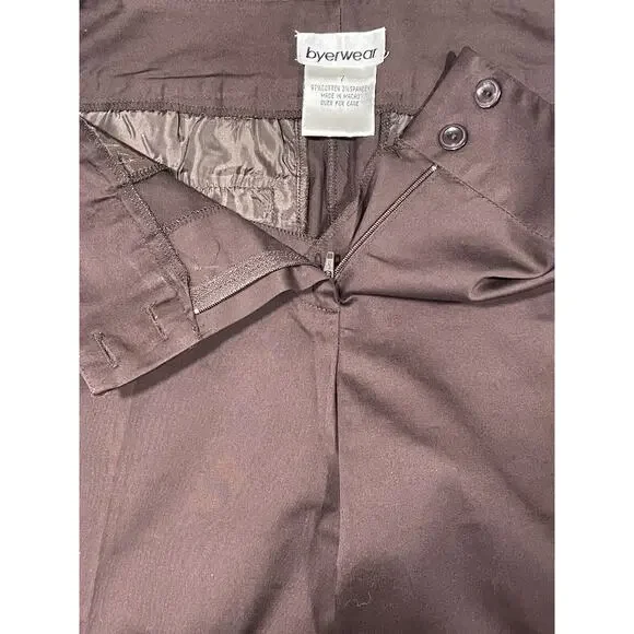 NWT Women's Byerwear Brand Brown Capri's Size 7 Stretch Pants Spring, Summer - Picture 8 of 12